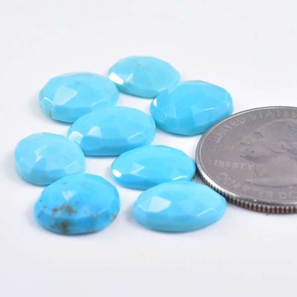 Amit Gems Semi Precious Flat Back Rosecut Kingman Turquoise Stones Lot