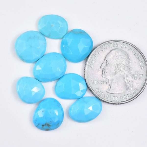 Amit Gems Semi Precious Flat Back Rosecut Kingman Turquoise Stones Lot