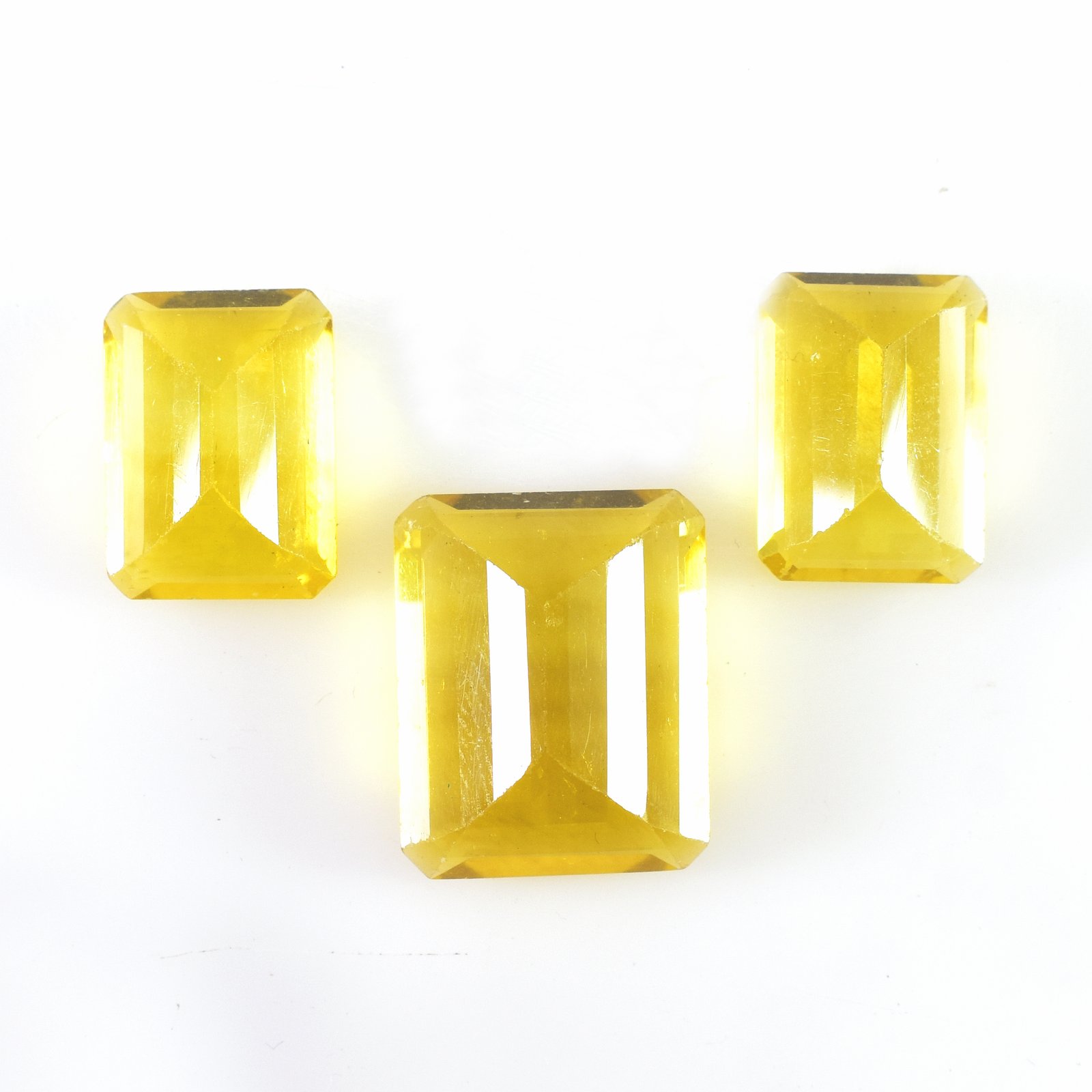 Luxury Emerald Cut Citrine Quartz Gemstones
